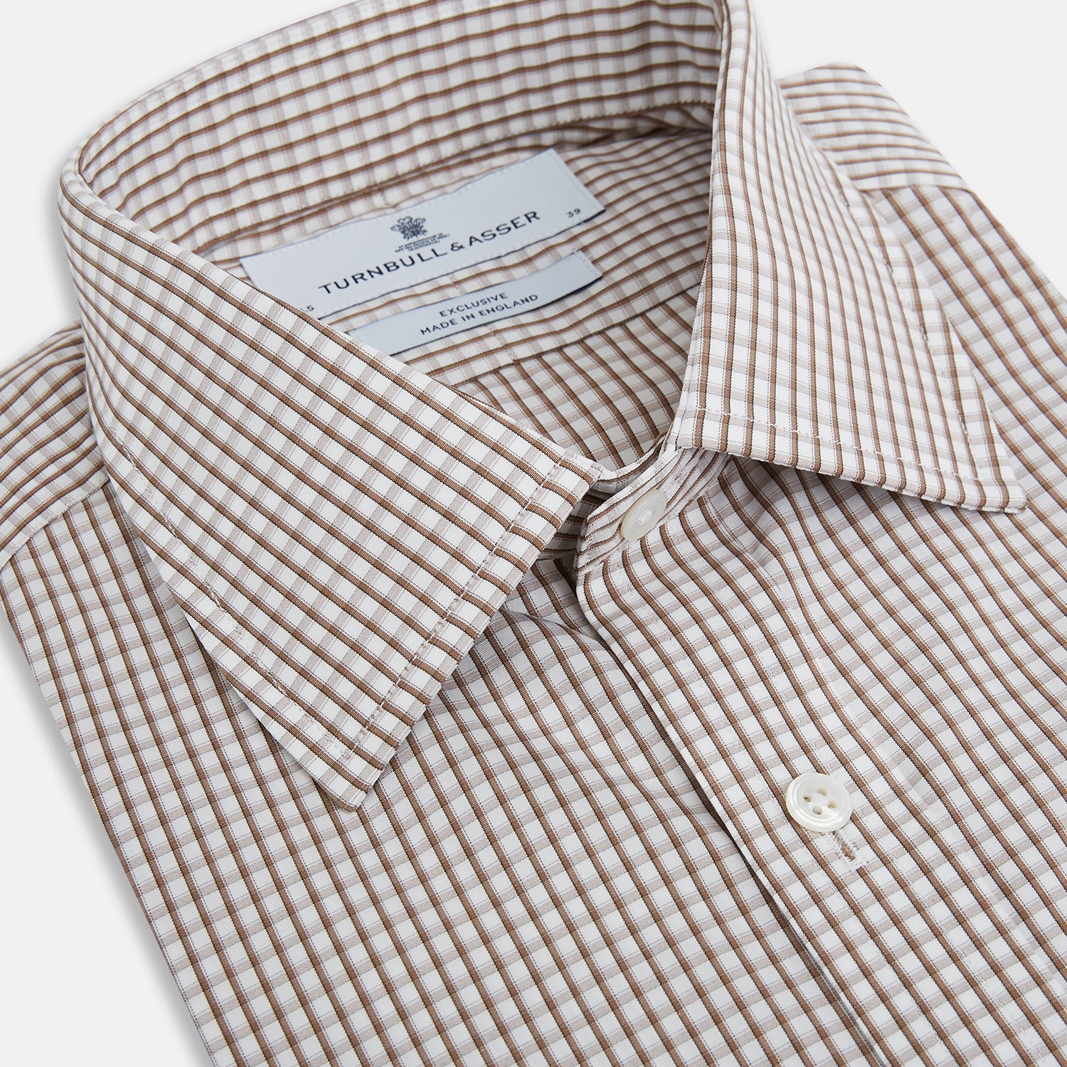 View 2 of product Coffee Micro Shadow Check Mayfair Shirt