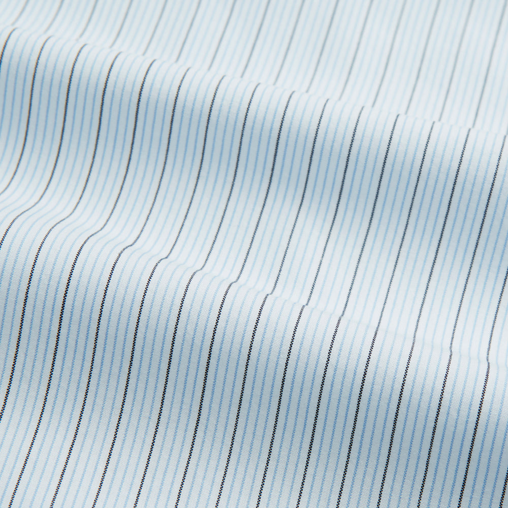 Hand Rolled Blue Multi Stripe Handkerchief