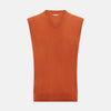 View 1 of product Orange Cashmere V-Neck Vest