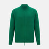 View 1 of product Forest Green Merino High Neck Zipped Cardigan