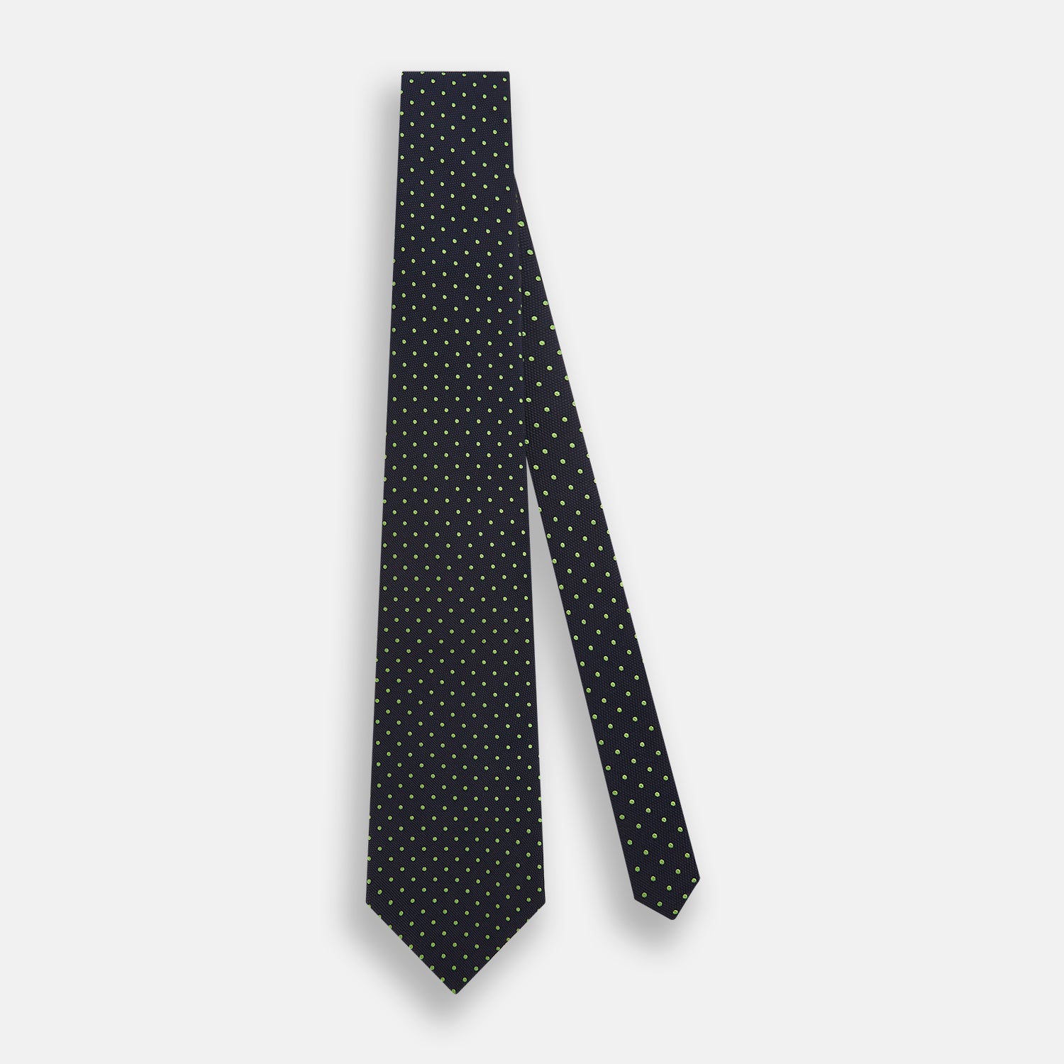 View 2 of product Green and Navy Micro Dot Silk Tie
