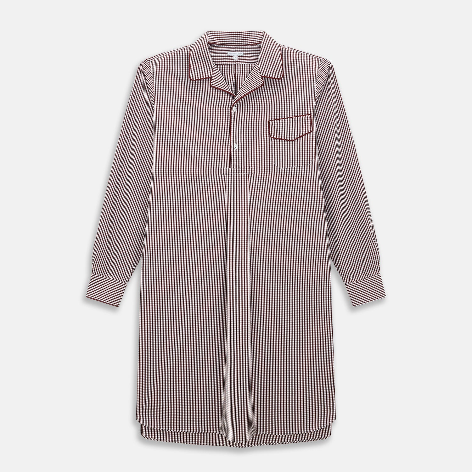View 1 of product Burgundy Micro Check Winston Long Nightshirt