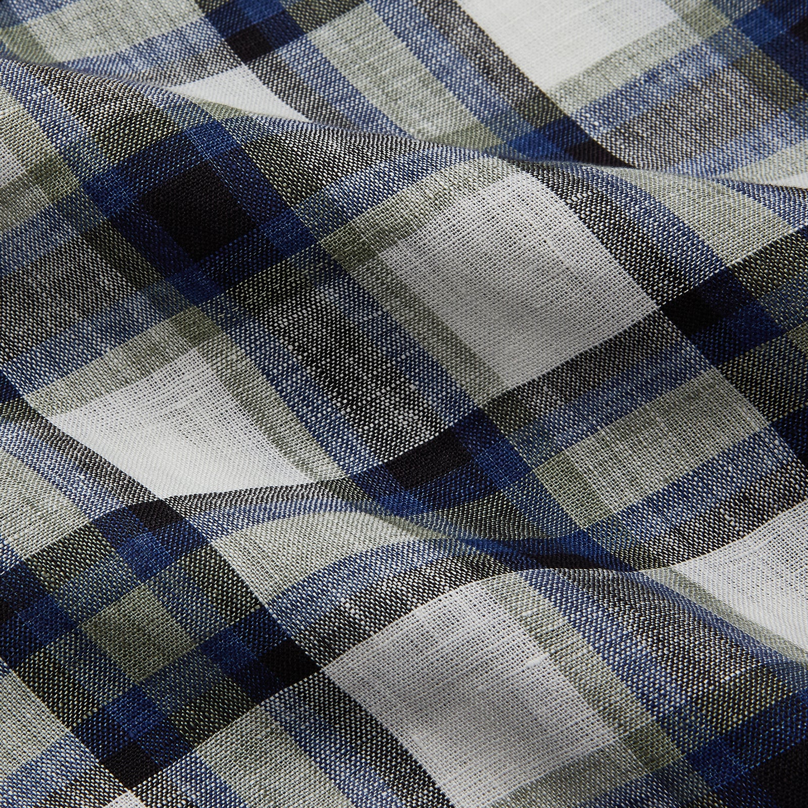 View 3 of product Green Multi Check Linen Holiday Fit Winnington Shirt