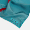 View 2 of product Turquoise and Red Stripe Silk Pocket Square