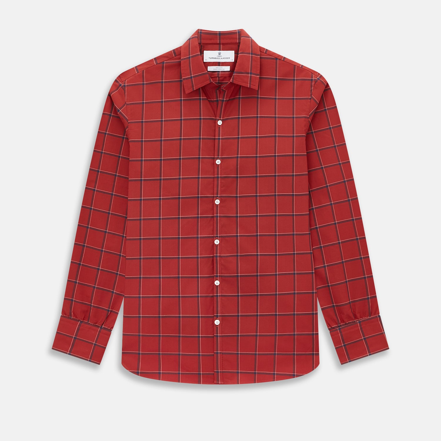 View 1 of product Dark Red Grid Check Windsor Shirt