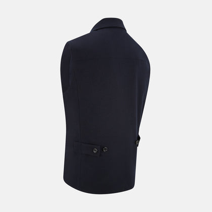 Navy Collared Single-breasted Waistcoat Image 2