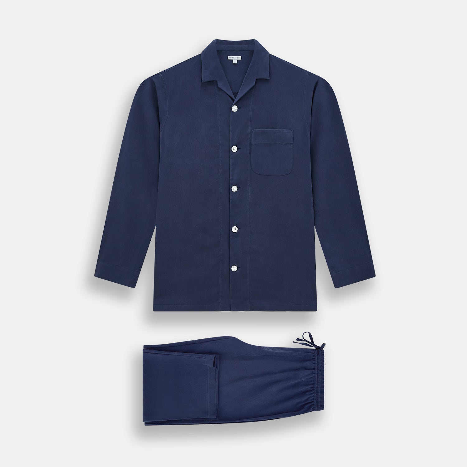 View 1 of product Navy Silk Pyjama Set
