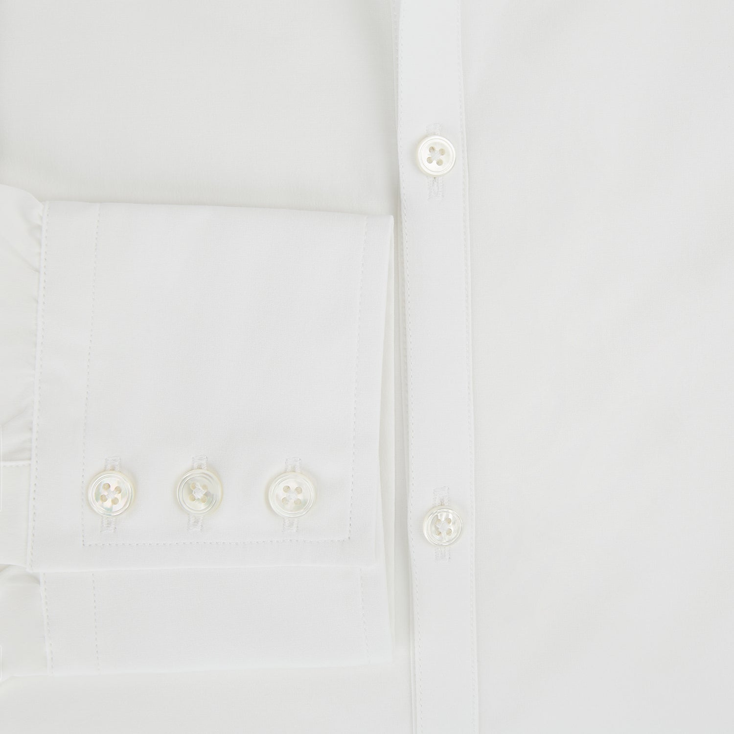 View 4 of product PLAIN WHITE WINDSOR SHIRT WITH TURNBULL OPEN COLLAR AND 3-BUTTON CUFFS