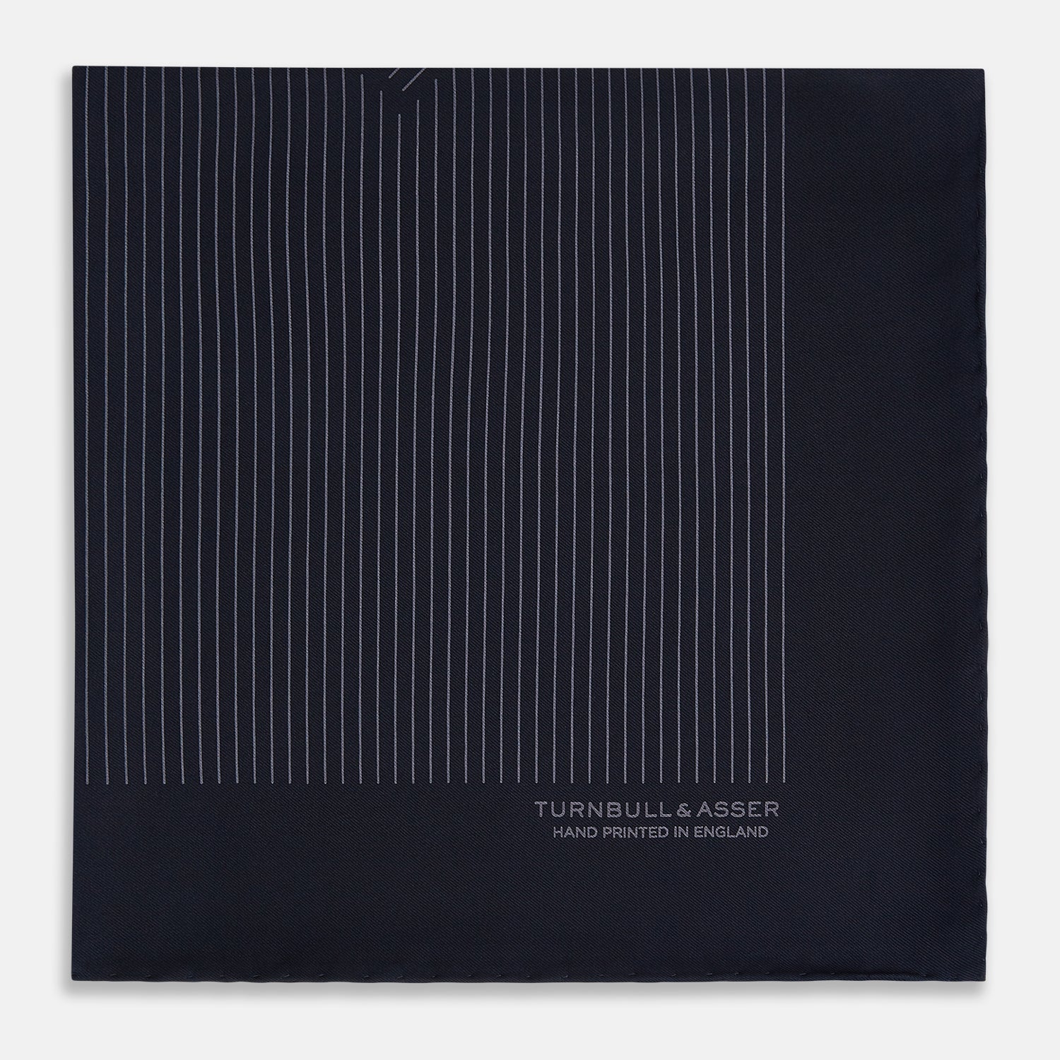 View 4 of product Navy and Charcoal Stripe Silk Pocket Square