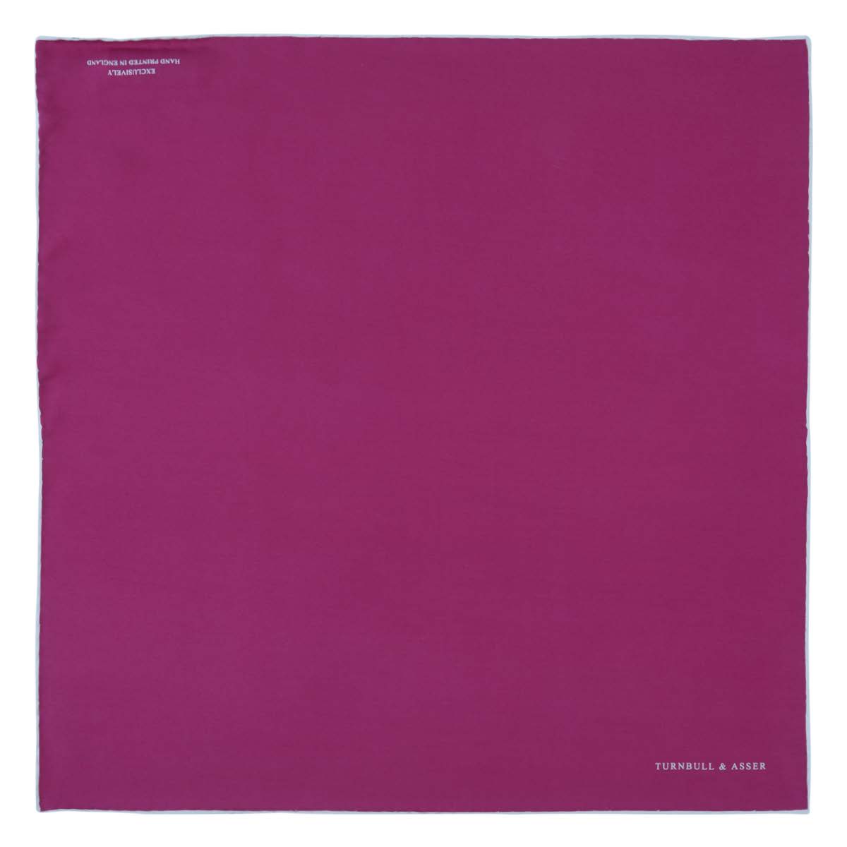 Image 2 of product Fuchsia and White Piped Silk Pocket Square