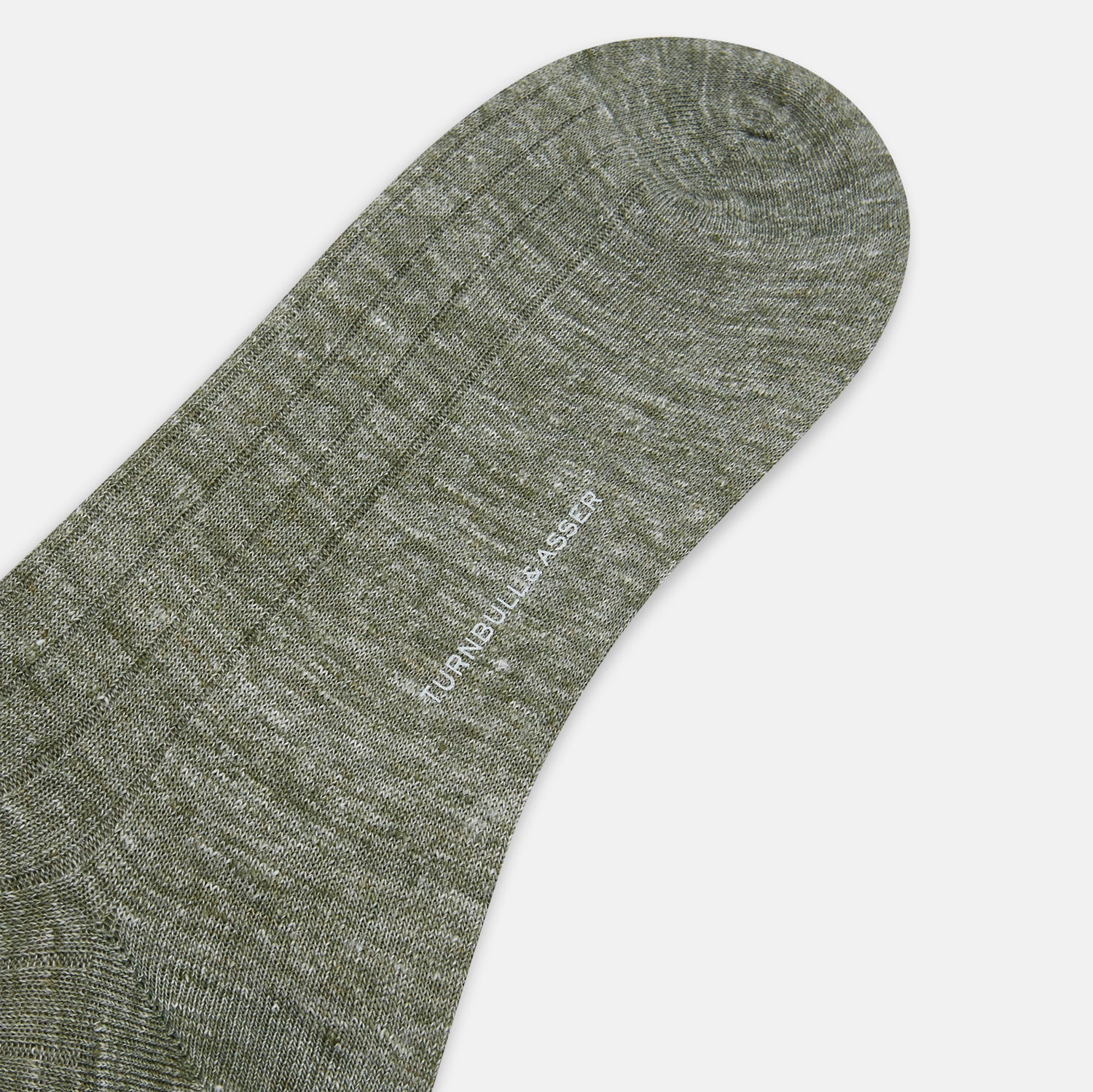 View 3 of product Forest Green Linen Mid-Length Socks