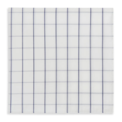 Dark Navy Double-Line Check Hand-Rolled Handkerchief Image 3
