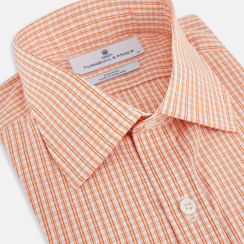 Orange Micro Check Mayfair Shirt