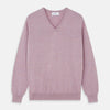 View 1 of product Lilac Heather Paden Cashmere V-Neck Jumper