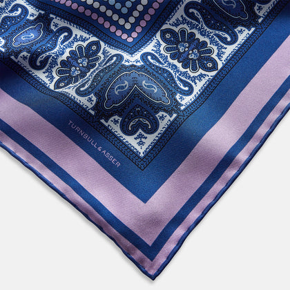 Azzurro Dots and Paisley Silk Pocket Square