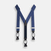 View 2 of product Navy & White Small Spot Adjustable Silk and Navy Leather Braces