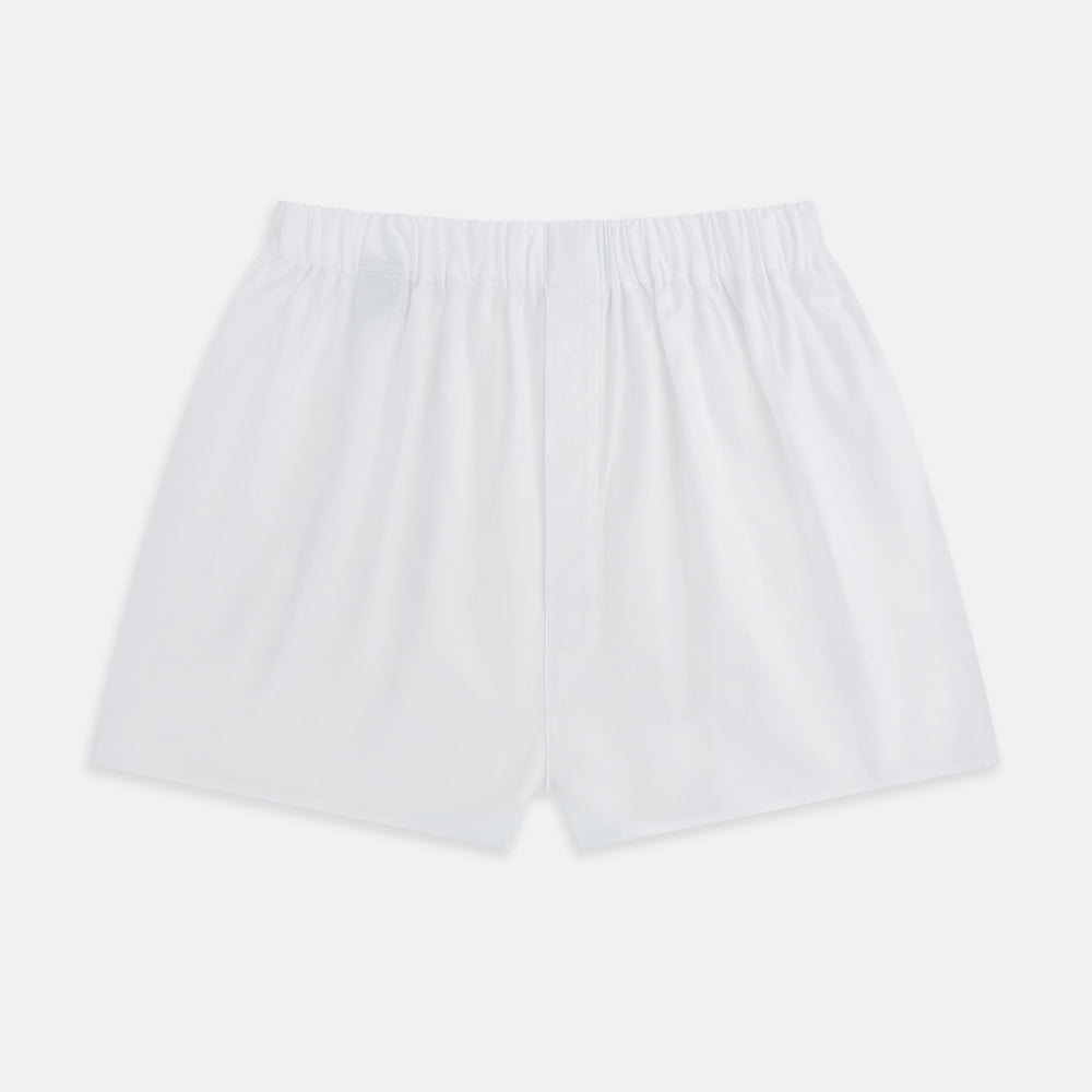 Plain White Godfrey Boxer Shorts