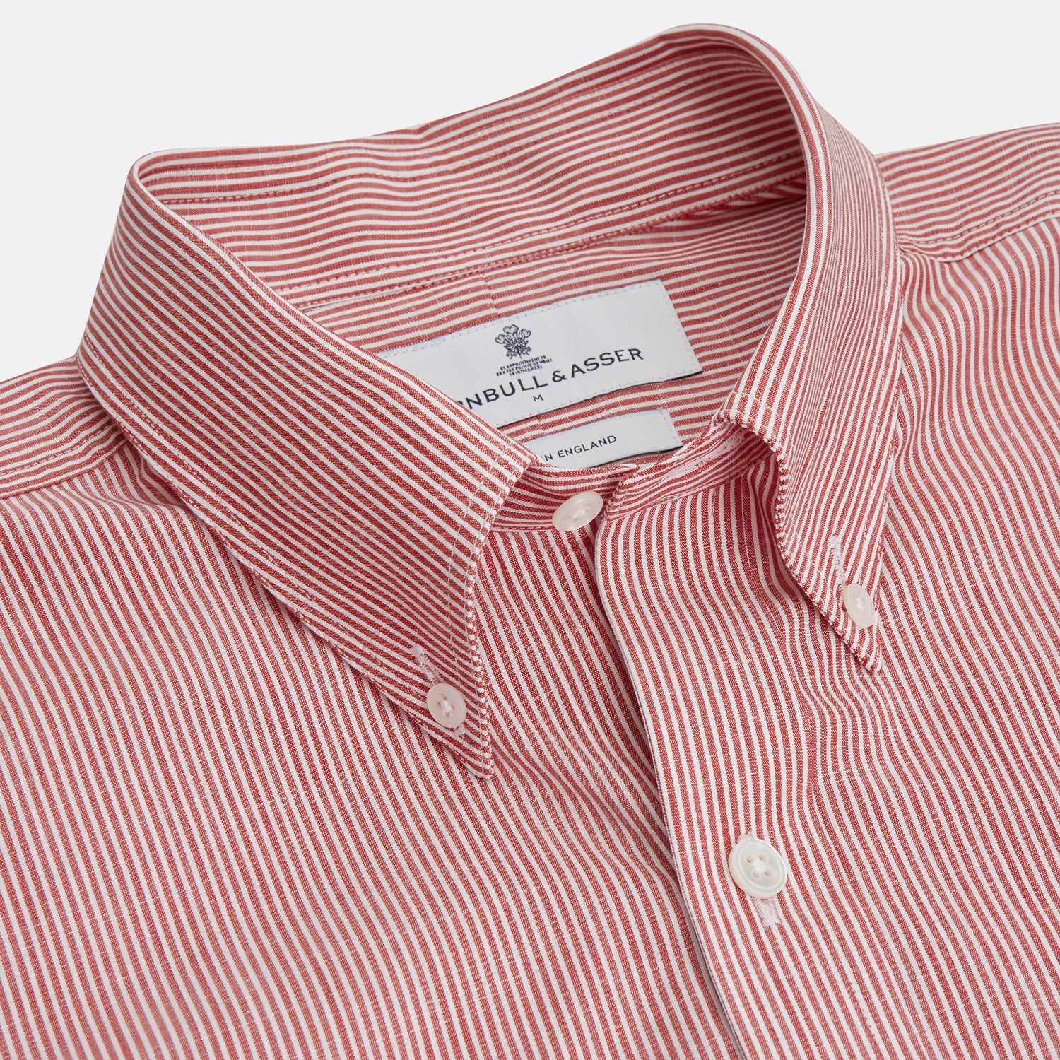 View 4 of product Dark Red Chambray Stripe Weekend Fit Shirt With Dorset Collar