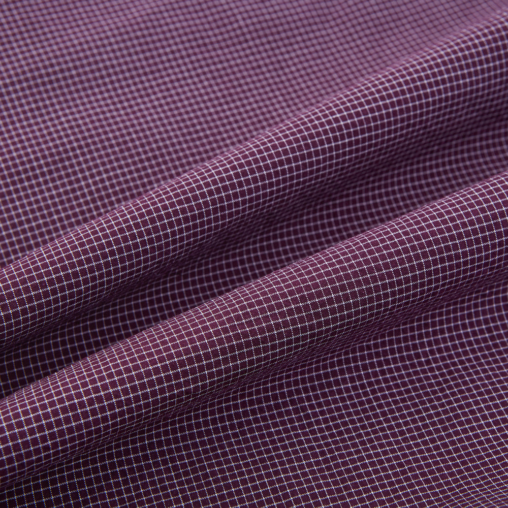 Burgundy Pin Check Padded Gilet