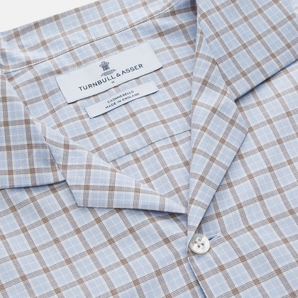 Pale Blue Multi Check Cashmerello Holiday Fit Winnington Shirt Image 5