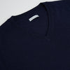 View 7 of product Navy Fine Merino V-Neck Jumper
