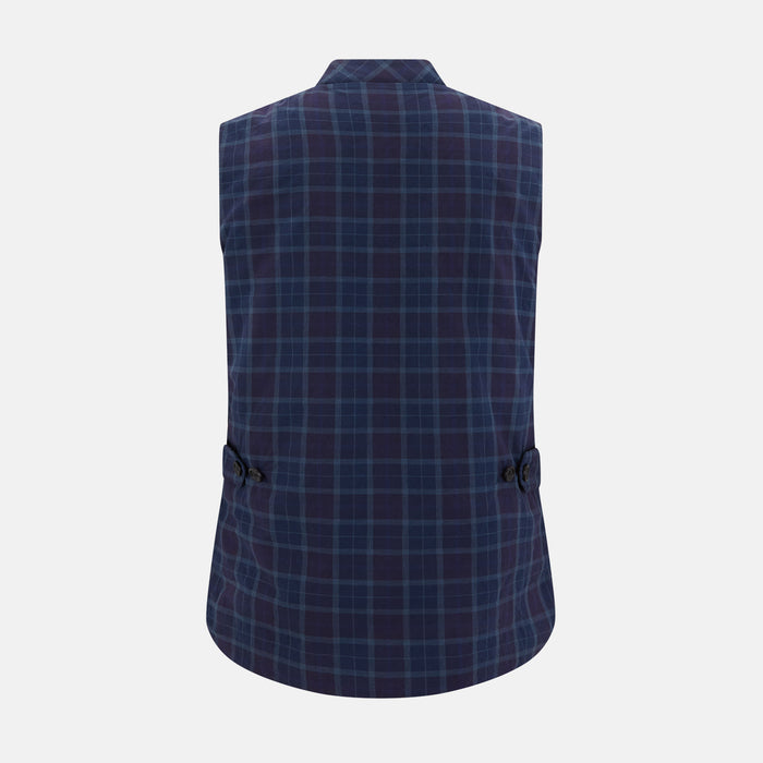Navy and Purple Plaid Check Padded Gilet Image 2