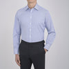 View 5 of product Blue Fine Bengal Stripe Shirt with T&A Collar and 3-Button Cuffs