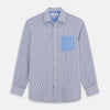 View 1 of product Blue Multi Stripe Cotton RE-PURPOSE Weekend Fit Finch Shirt