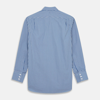 Navy Multi Check Cotton Regular Fit Mayfair Shirt Image 4