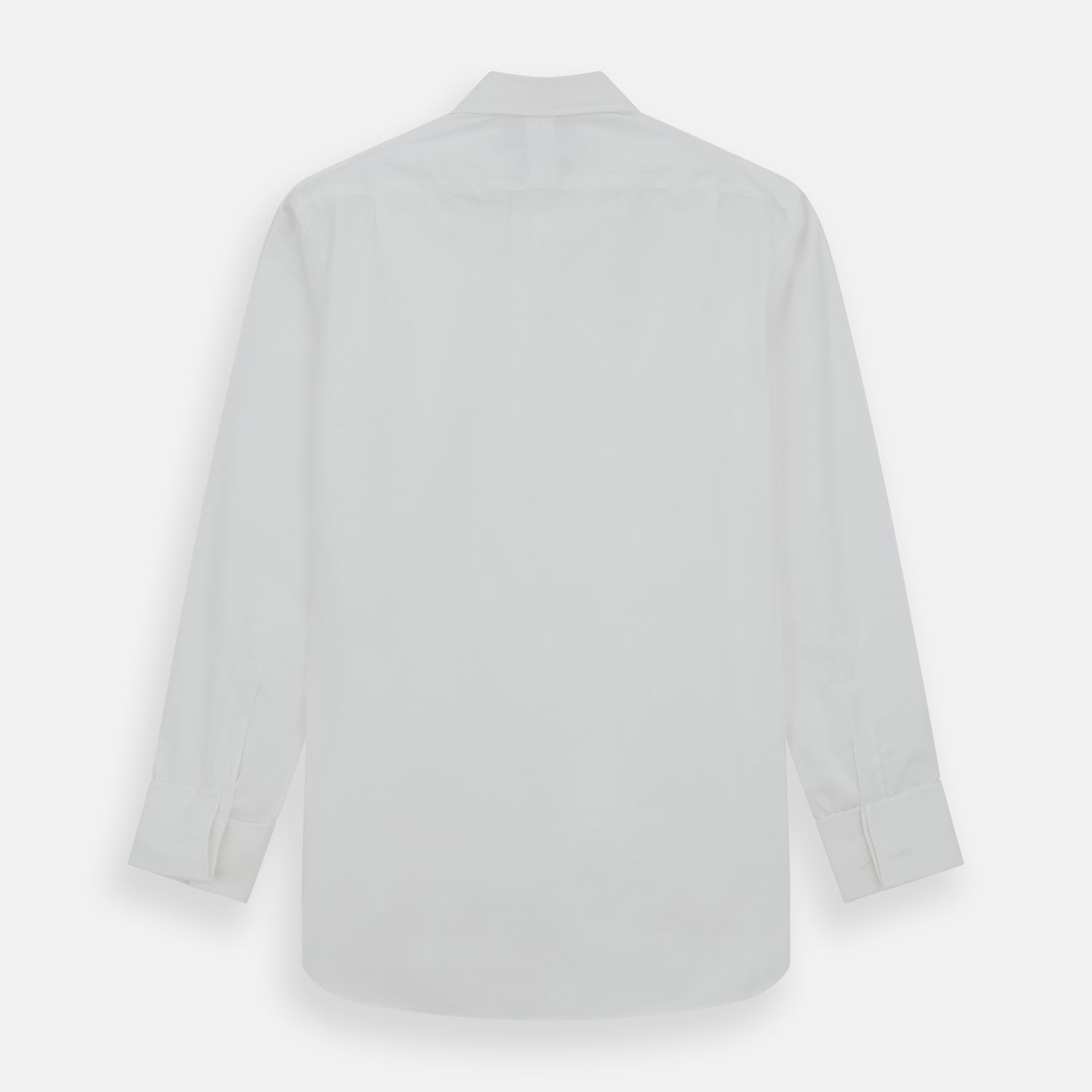 Plain White Cotton Shirt with T&A Collar and Double Cuffs