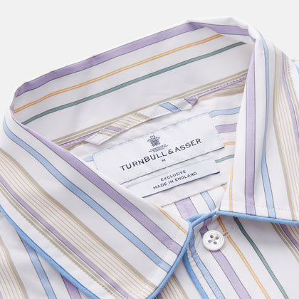 Colourful Garden Multi Stripe Cotton Sussex Nightshirt Image 3