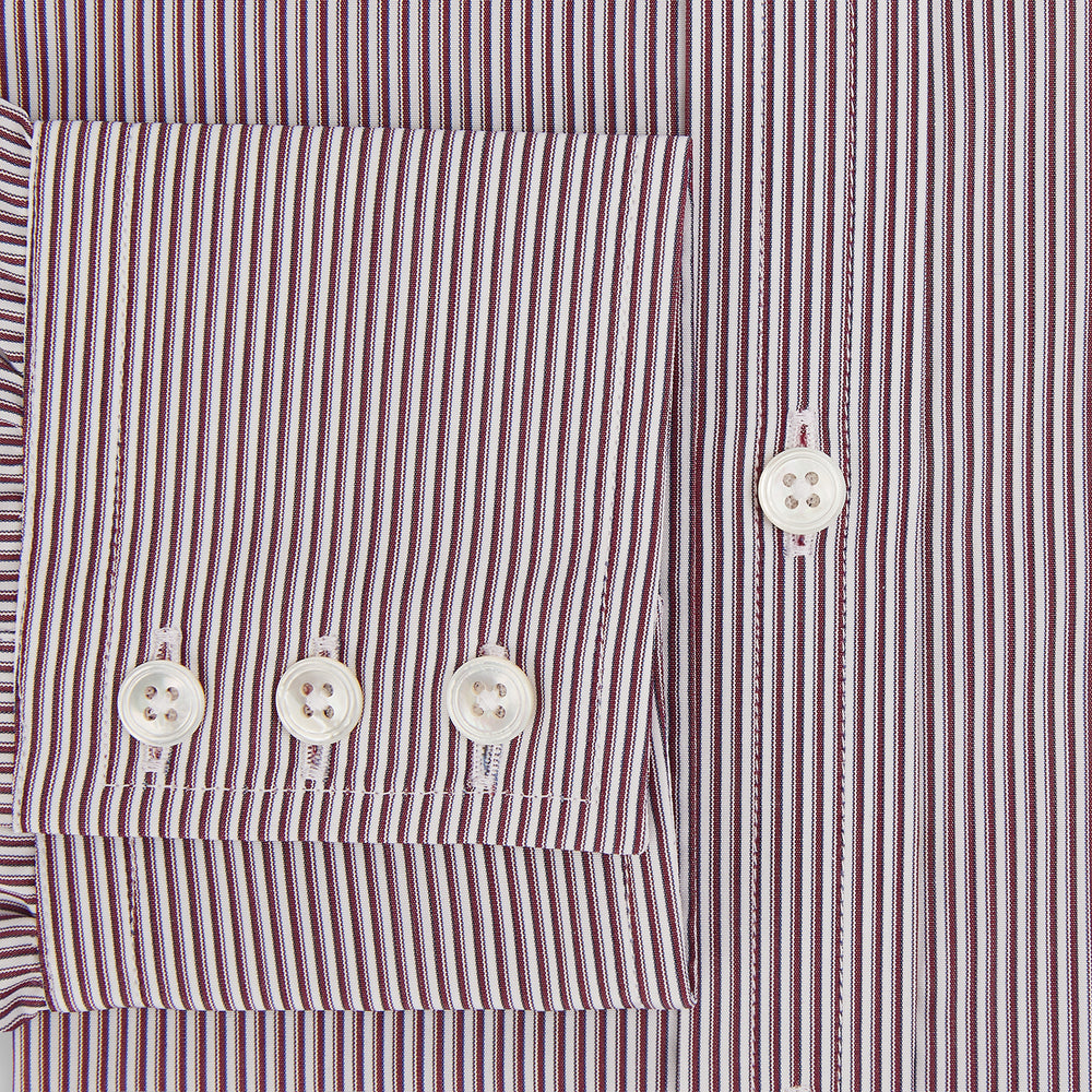 Burgundy Shadow Stripe Mayfair Shirt