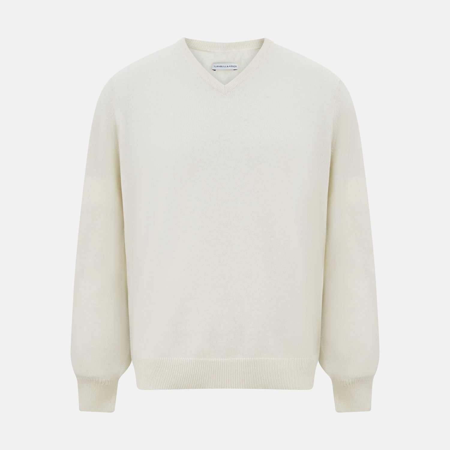 White Cashmere V-Neck Jumper