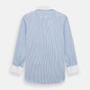View 3 of product Sky Blue Micro Shadow Check Shirt with Contrast Collar and Double Cuffs