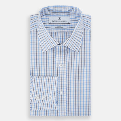 Navy and Blue Multi Check Mayfair Shirt Image 4