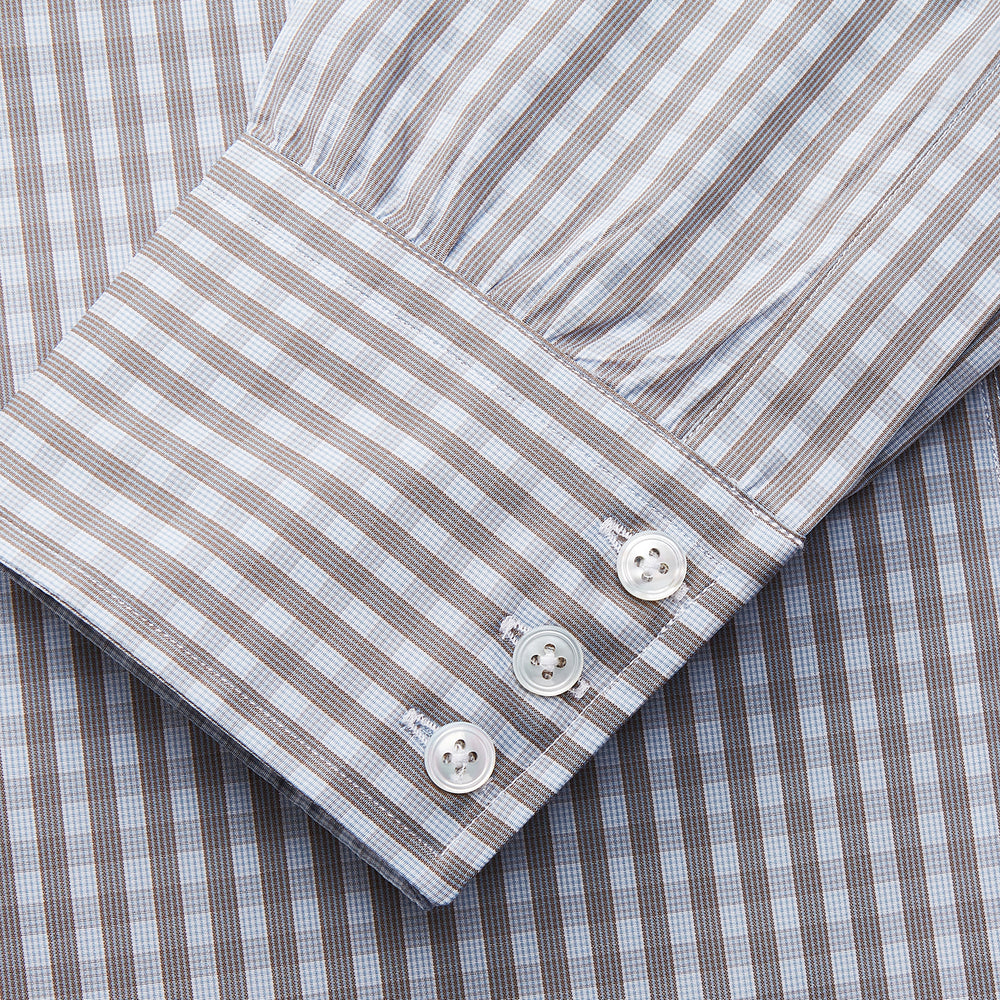 Pale Blue Multi Check Cotton Regular Fit Mayfair Shirt