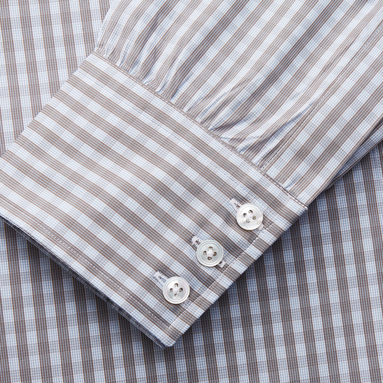 View 3 of product Pale Blue Multi Check Cotton Regular Fit Mayfair Shirt