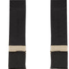 View 2 of product The Turnbull & Asser Black Herringbone Adjustable Silk Braces feature leather button loops and silver metal clips, shown on a white background—an elegant accessory to elevate any outfit.