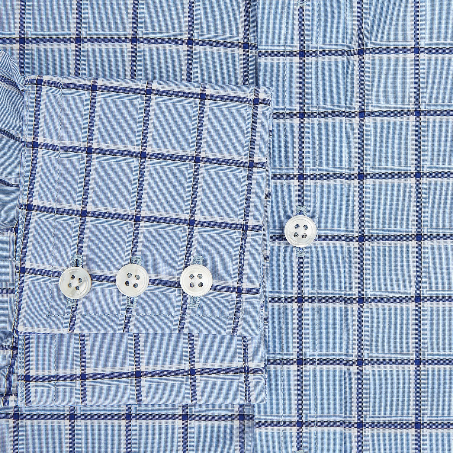 View 4 of product Blue and Navy Windowpane Mayfair Shirt