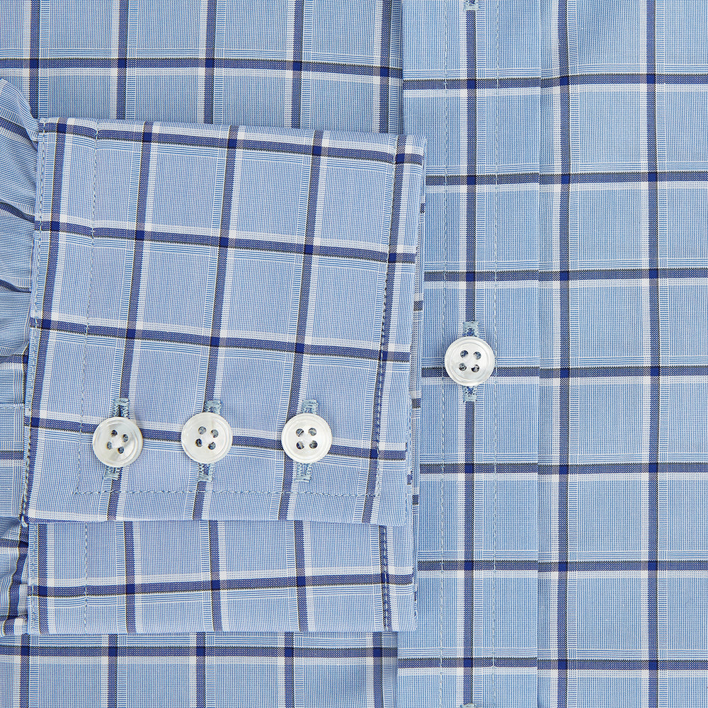 Blue and Navy Windowpane Mayfair Shirt