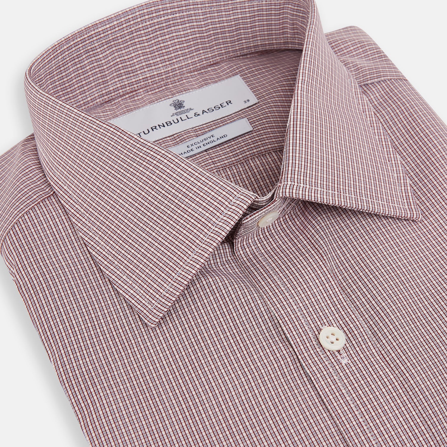 View 2 of product Burgundy Micro Shadow Check Mayfair Shirt
