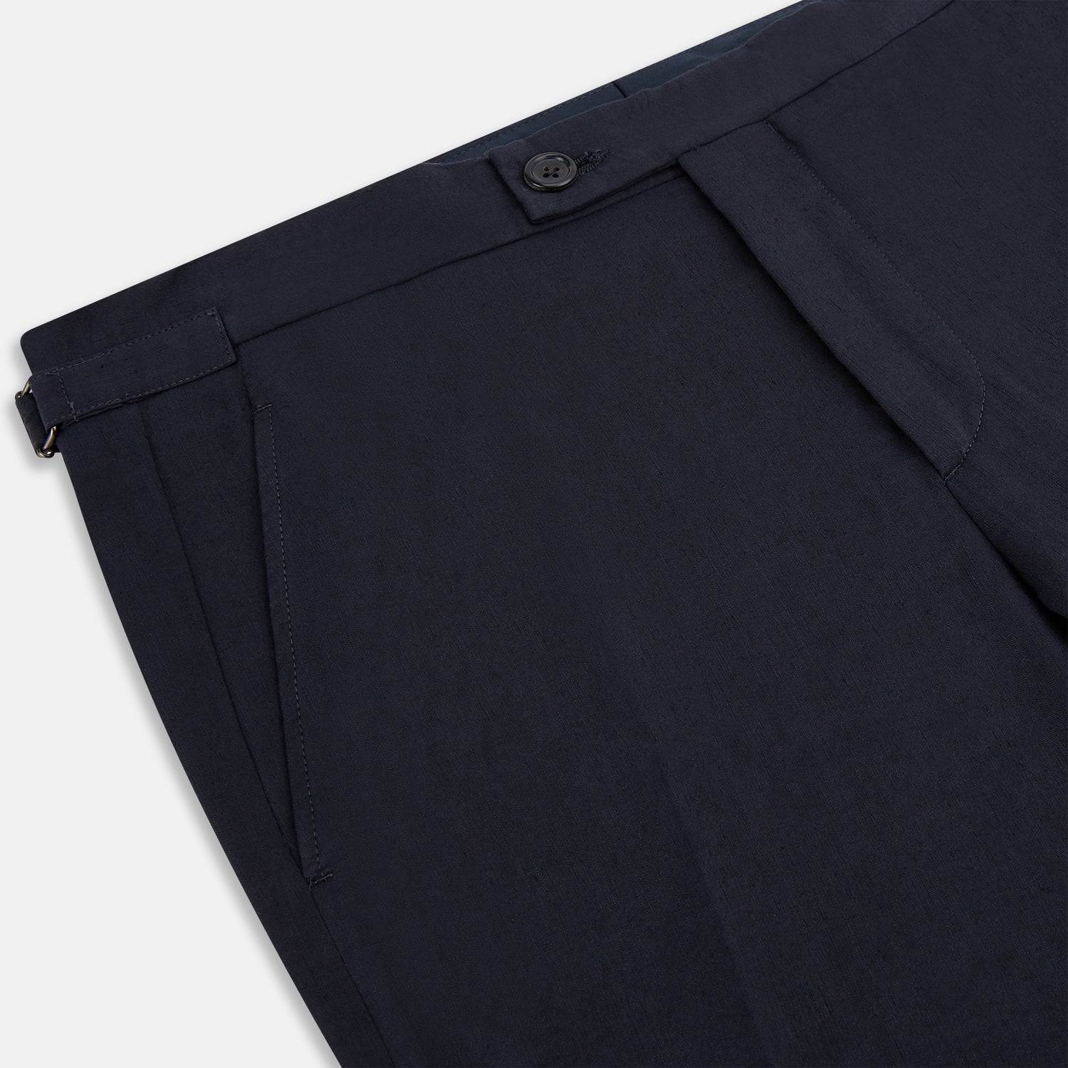 View 2 of product Navy Linen Blend Henry Trousers