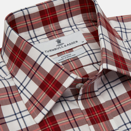Red Check Shirt with T&A Collar and 3-Button Cuffs Image 3