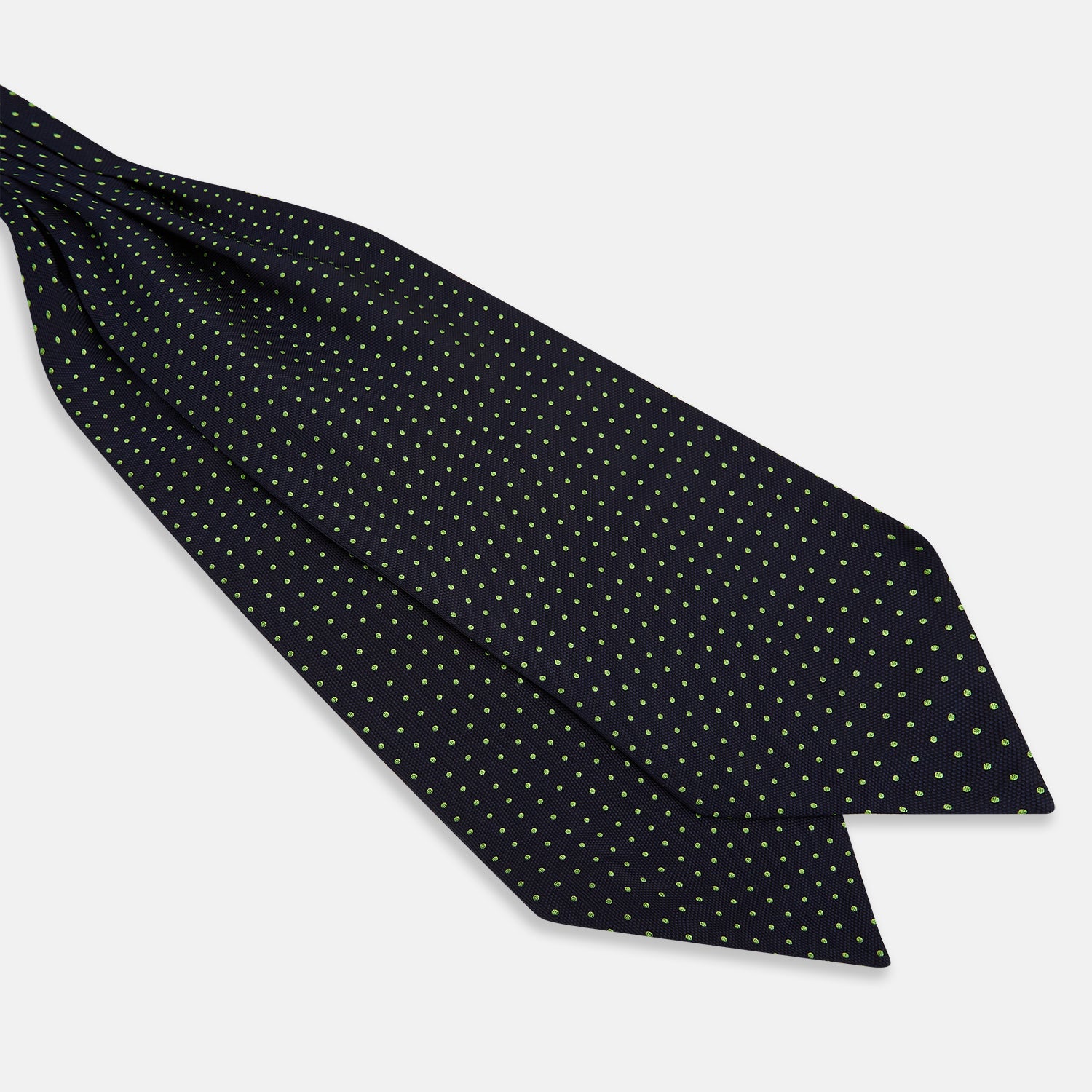 View 3 of product Green Micro Dot and Navy Silk Cravat