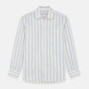 View 2 of product Blue and Off-White Stripe Cotton Weekend Fit Finch Shirt