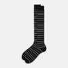 View 2 of product Chocolate Melange Striped Merino Wool Long Socks