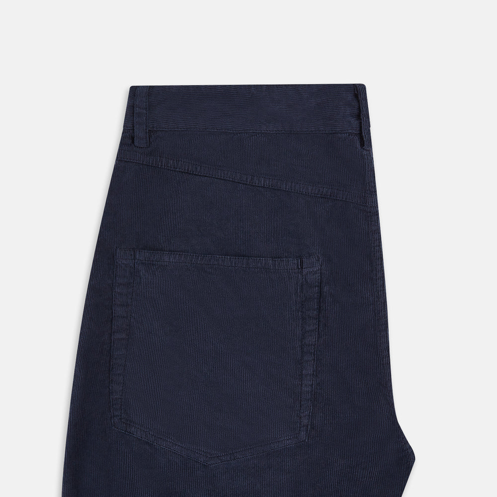 Light Navy Corduroy Charles Trousers