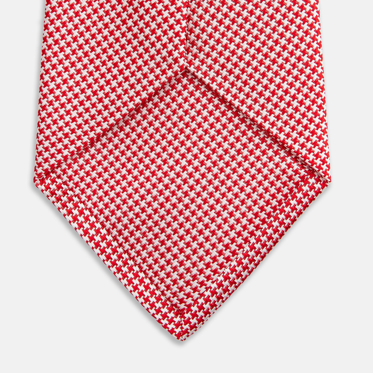View 4 of product Red Houndstooth Silk Tie