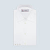 View 1 of product White Self-On-Self Herringbone Sea Island Quality Cotton Shirt with T&amp;A Collar and 3-Button Cuffs
