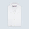 White Self-On-Self Herringbone Sea Island Quality Cotton Shirt with T&A Collar and 3-Button Cuffs